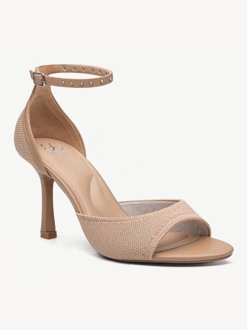 Cosy Island Women's Minimalist Ankle Strap Stiletto Heeled Sandal, Beige, 10